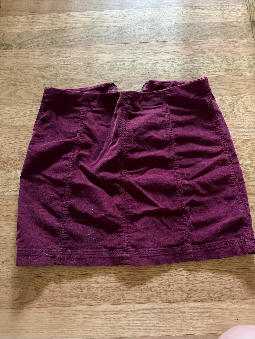 Maroon free people corduroy mini skirt